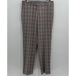 Suslo Couture Pants Mens 36x32 Plaid Dress Trousers Modern Fit Golf Work Twill